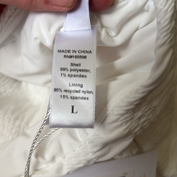 Andie Miami One Piece Smocked Swimsuit White size L NWT - Picture 10 of 10